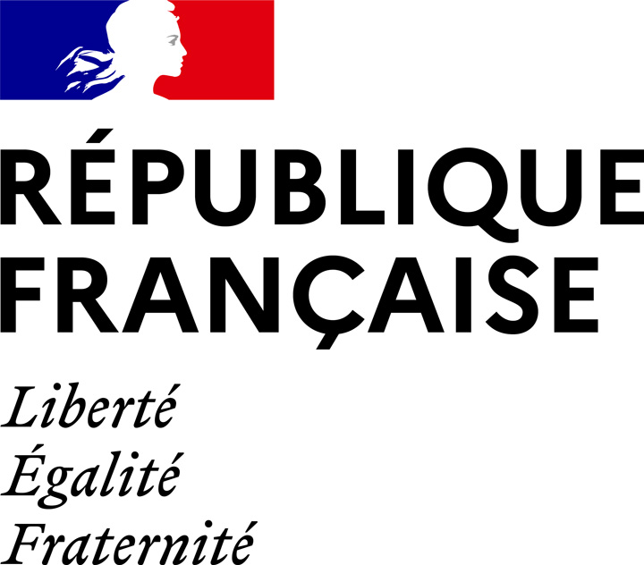 Logo: RÉPUBLIQUE FRANÇAISE Liberté, Égalité, Fraternité